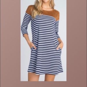 Suede Shoulder Dress